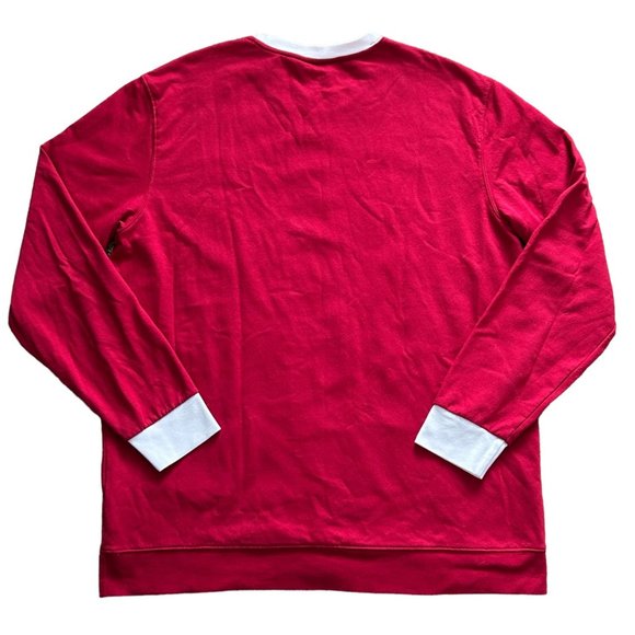 Ugly Christmas Fleece Red Santa Claus Beer Long Sleeve Shirt Size XLT - Picture 6 of 9